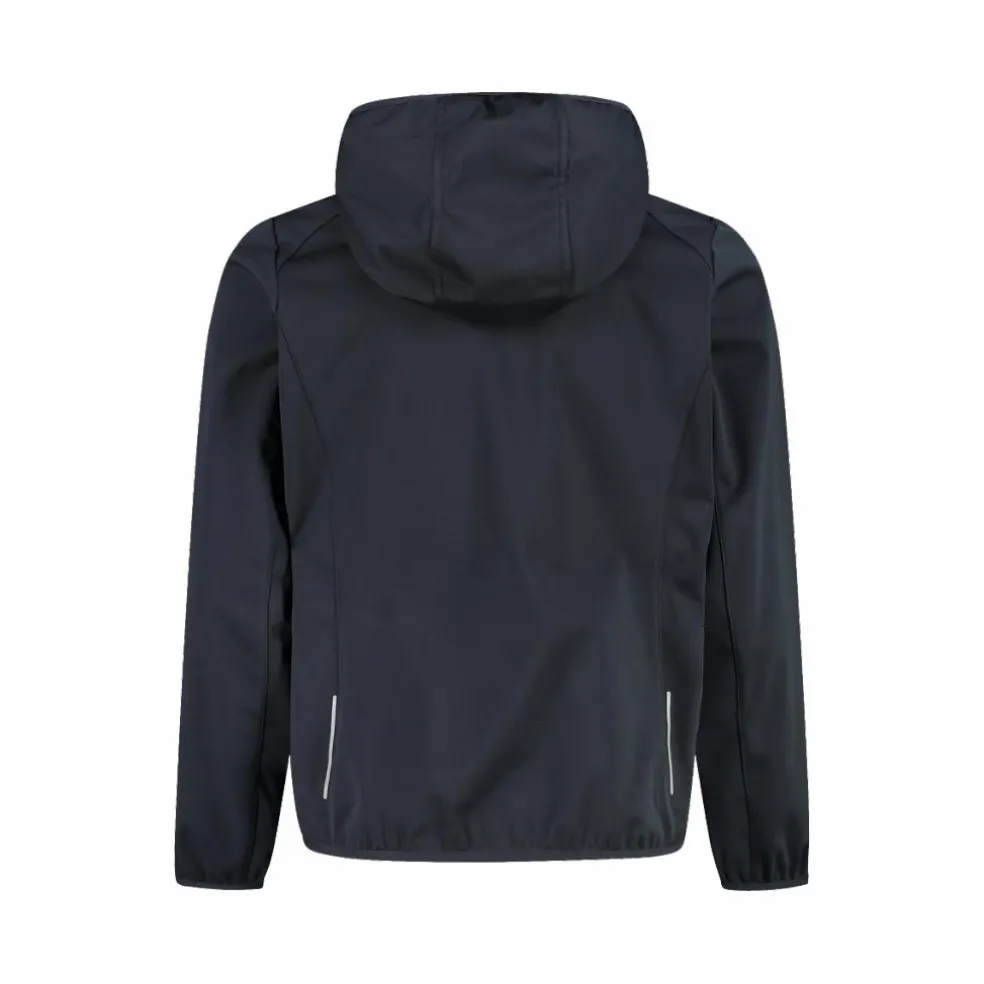 Giacca in softshell leggero da bambina con cappuccio fisso
