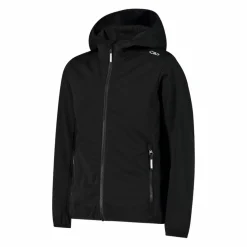 Giacca in softshell leggero da bambina con cappuccio fisso