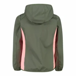Giacca in softshell leggero da bambina con cappuccio fisso