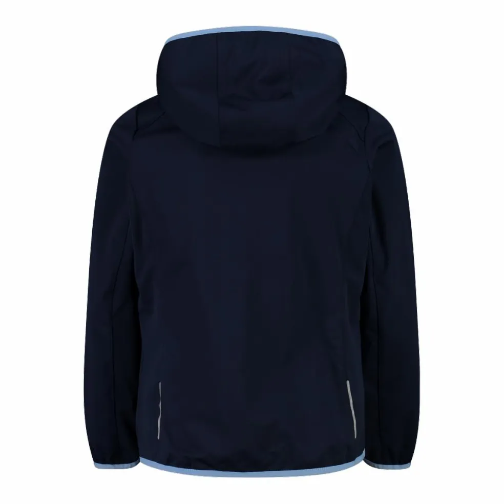 Giacca in softshell leggero da bambina con cappuccio fisso
