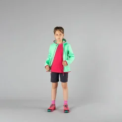 Giacca in softshell leggero da bambina con cappuccio fisso