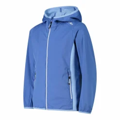 Giacca in softshell leggero da bambina con cappuccio fisso