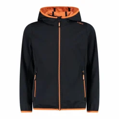 Giacca in softshell leggero da bambina con cappuccio fisso