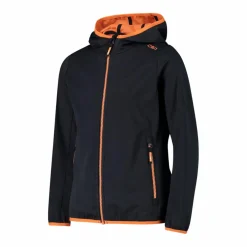Giacca in softshell leggero da bambina con cappuccio fisso