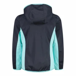 Giacca in softshell leggero da bambina con cappuccio fisso