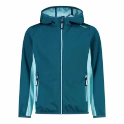 Giacca in softshell leggero da bambina con cappuccio fisso