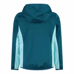 Giacca in softshell leggero da bambina con cappuccio fisso