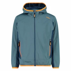 Giacca in softshell leggero da bambino con cappuccio fisso