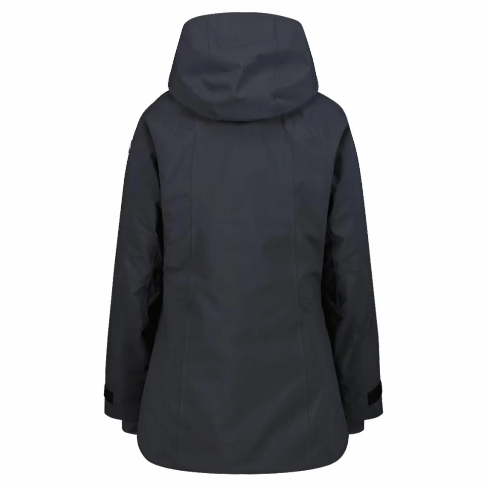 Giacca lunga da sci e snowboard da donna in mechanical stretch loose fit