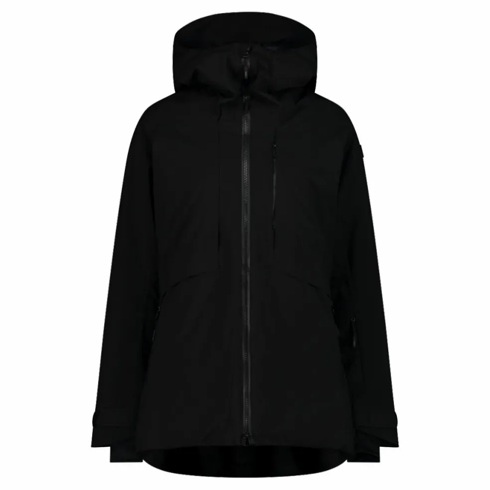 Giacca lunga da sci e snowboard da donna in mechanical stretch loose fit