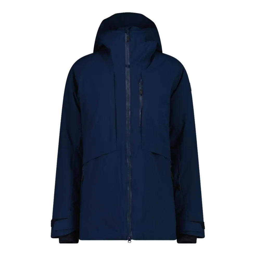 Giacca lunga da sci e snowboard da donna in mechanical stretch loose fit