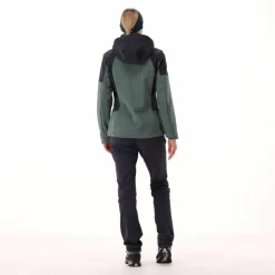 Giacca Softshell da Donna con Cappuccio e Motivo Grid-Jacquard Bicolor