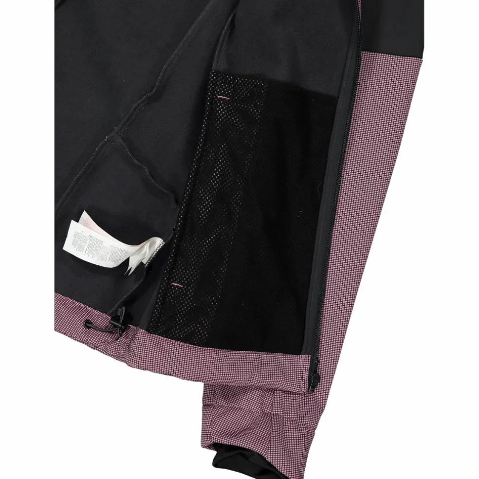 Giacca Softshell da Donna con Cappuccio e Motivo Grid-Jacquard Bicolor