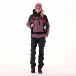 Giacca Softshell da Donna con Cappuccio e Motivo Grid-Jacquard Bicolor