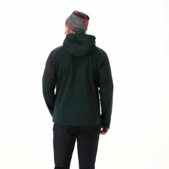 Giacca Softshell da Uomo con Cappuccio e Motivo Grid-Jacquard Bicolor