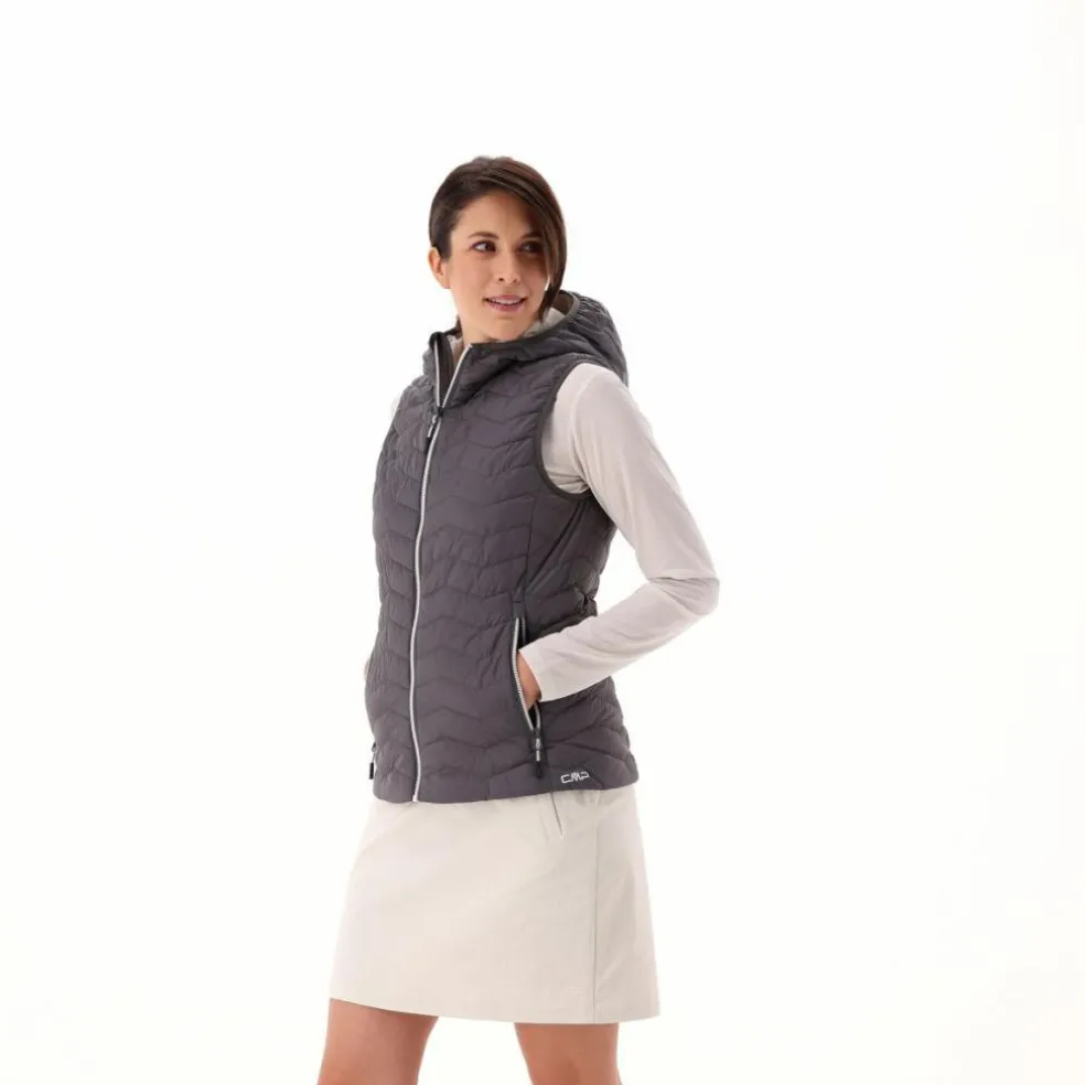 Gilet imbottito con cappuccio da Donna