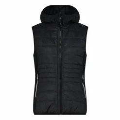 Gilet smanicato ibrido in pile knit tech da donna