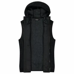 Gilet smanicato ibrido in pile knit tech da donna