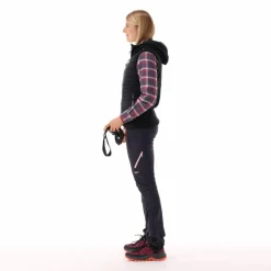 Gilet smanicato ibrido in pile knit tech da donna
