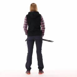 Gilet smanicato ibrido in pile knit tech da donna