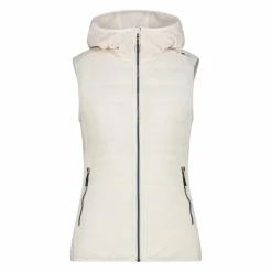 Gilet smanicato ibrido in pile knit tech da donna