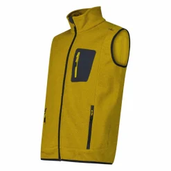 Gilet smanicato in pile da uomo in Knit-tech con tasca termoapplicata
