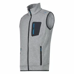 Gilet smanicato in pile da uomo in Knit-tech con tasca termoapplicata