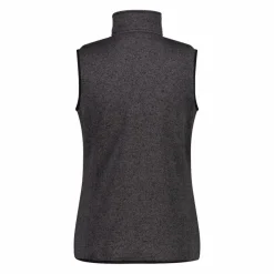 Gilet smanicato in pile da donna in knit-tech