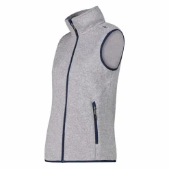 Gilet smanicato in pile da donna in knit-tech