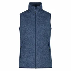 Gilet smanicato in pile da donna in knit-tech