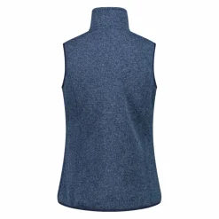 Gilet smanicato in pile da donna in knit-tech
