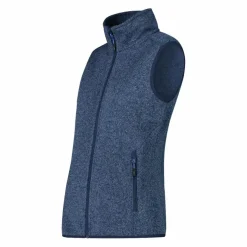 Gilet smanicato in pile da donna in knit-tech