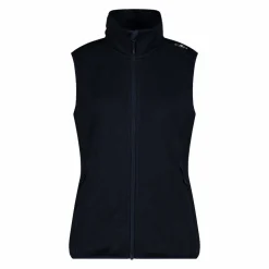 Gilet smanicato in pile da donna in knit-tech