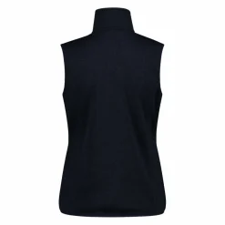 Gilet smanicato in pile da donna in knit-tech