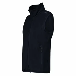 Gilet smanicato in pile da donna in knit-tech