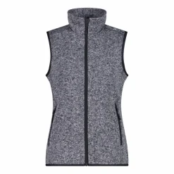 Gilet smanicato in pile da donna in knit-tech