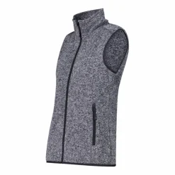 Gilet smanicato in pile da donna in knit-tech