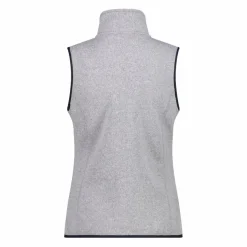 Gilet smanicato in pile da donna in knit-tech