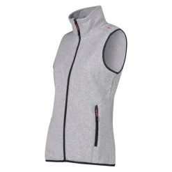 Gilet smanicato in pile da donna in knit-tech