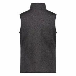 Gilet smanicato in pile da donna in knit-tech