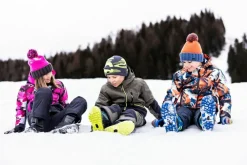 Guanti da sci multicolor in softshell imbottiti da bambini