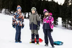 Guanti da sci multicolor in softshell imbottiti da bambini