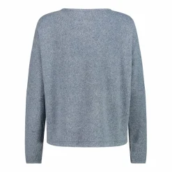 Maglia da donna con collo a barchetta in tessuto jersey mélange