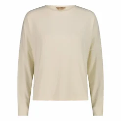 Maglia da donna con collo a barchetta in tessuto jersey mélange