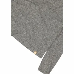 Maglia da donna con collo a barchetta in tessuto jersey mélange