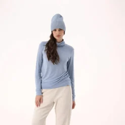 Maglia da donna con collo a dolcevita in Light Tencel Merino