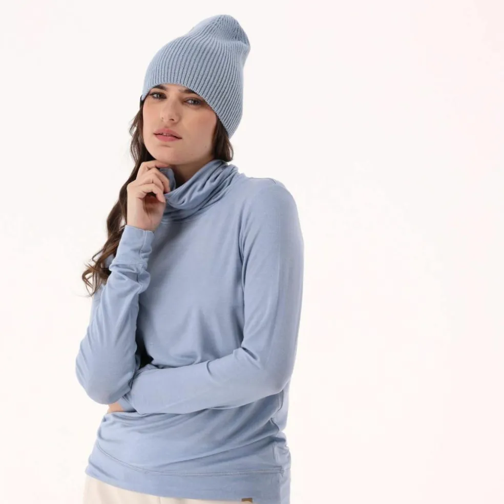 Maglia da donna con collo a dolcevita in Light Tencel Merino