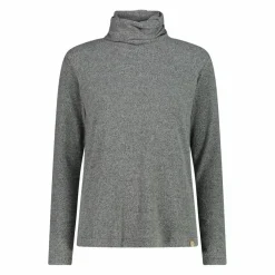 Maglia da donna con collo a dolcevita in tessuto jersey mélange