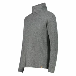 Maglia da donna con collo a dolcevita in tessuto jersey mélange