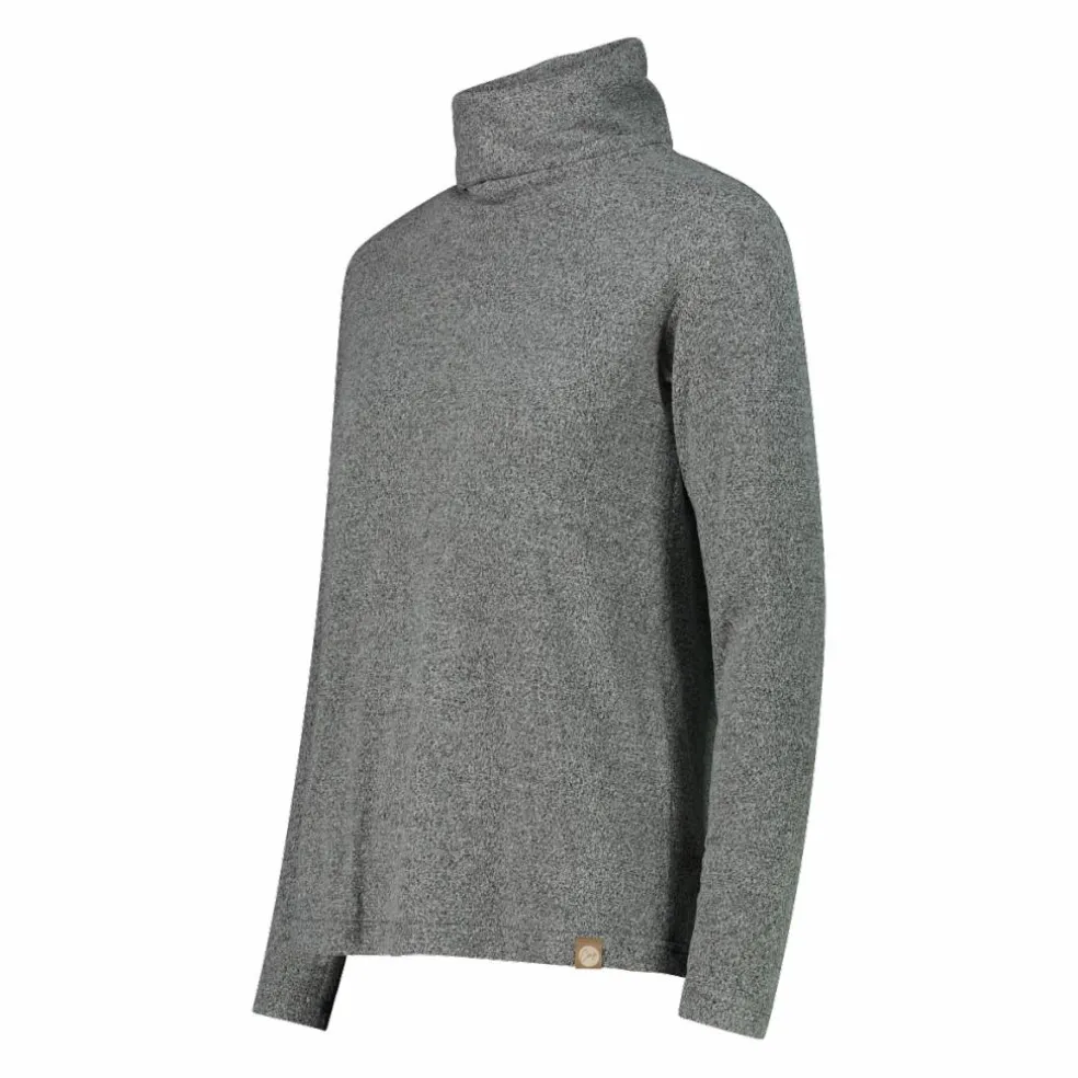 Maglia da donna con collo a dolcevita in tessuto jersey mélange